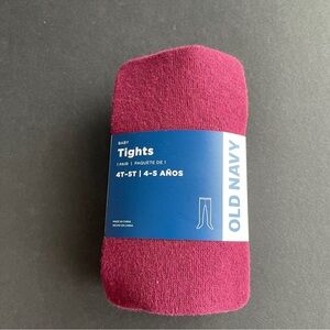 OLD NAVY | Burgundy Opaque Baby Tights Sz 4T-5T